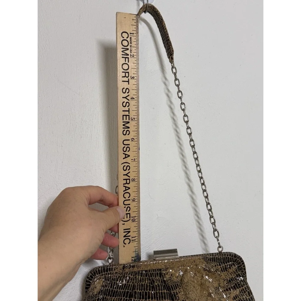 Hobo International Dove Crackle Exotic Animal Print Python Clutch Bag Small 9